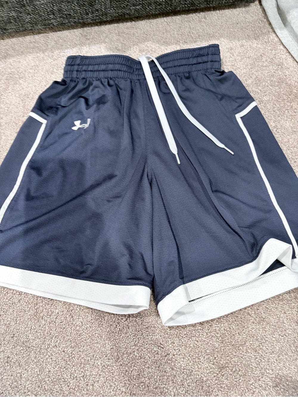 Under Armour Navy and White Men's Athletic Shorts